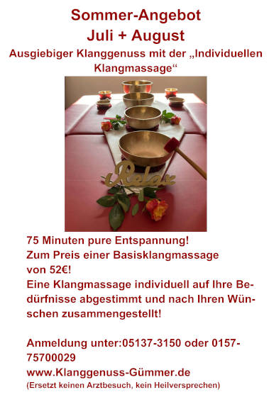 Angebot Juli / August 2025
