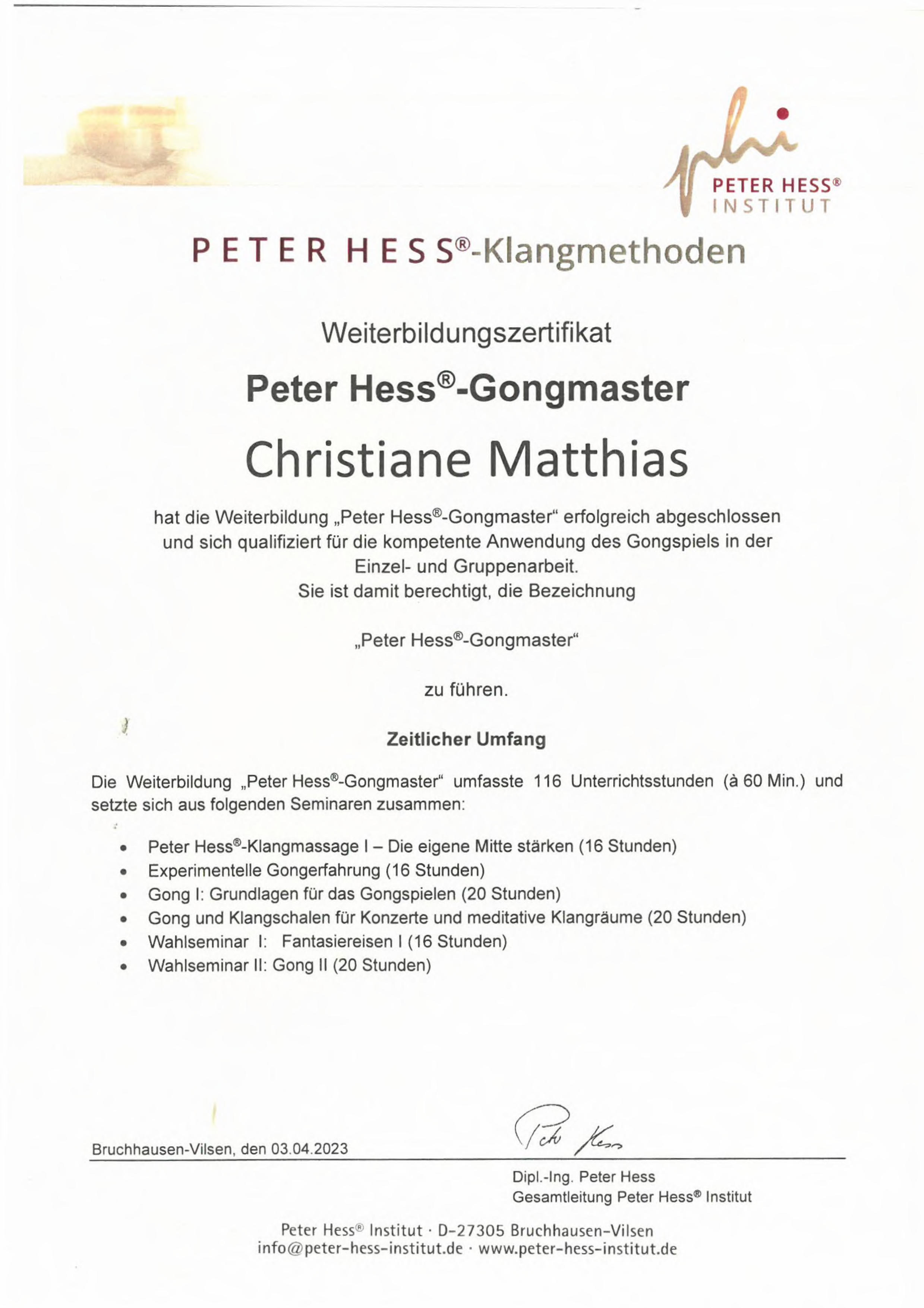 Peter Hess®-Gongmaster, Gong und Klangschalen für Konzert und meditative Klangräume