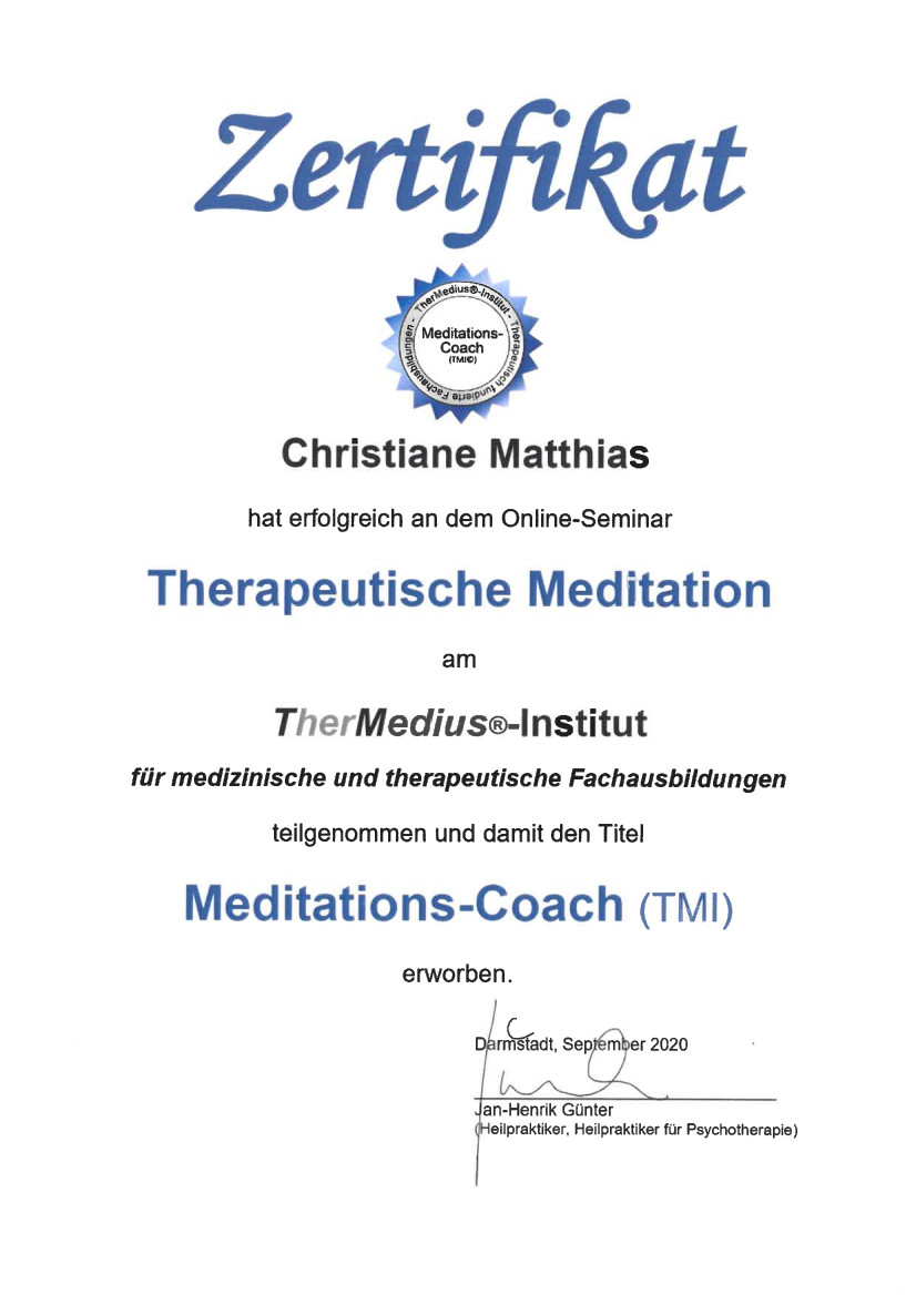 Zertifizierter Meditations-Coach